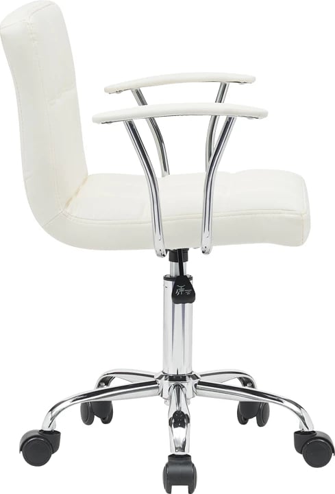 Karrige zyre Buleco pu e bardhë 56x46x74-86cm