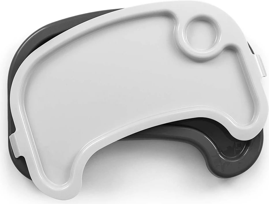 karrige e lartë për fëmijë, Milly Mally Bueno, 7 nivele lartësie, shpinore 5 pozicione, tabaka e heqshme, deri 15 kg, gri