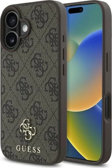 Mbështjellës Guess 4G Small Classic MagSafe për iPhone 16, Kafe