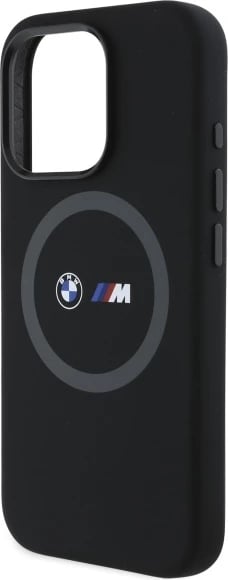 Mbështjellës BMW M për iPhone 16 Pro Max, silikon, MagSafe, zi