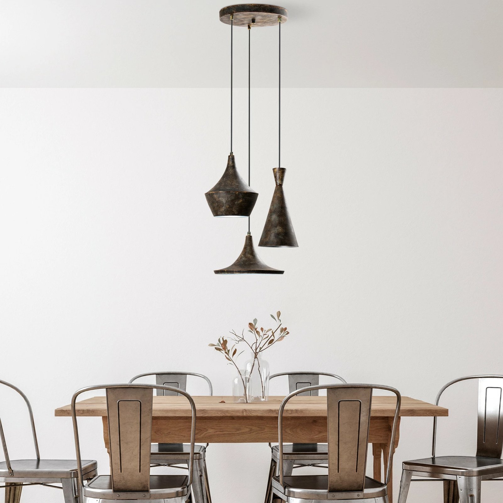 Llambë tavani Opviq, TOM-3556-RETRO, trup metalik, ngjyrë antike, lartësi e rregullueshme