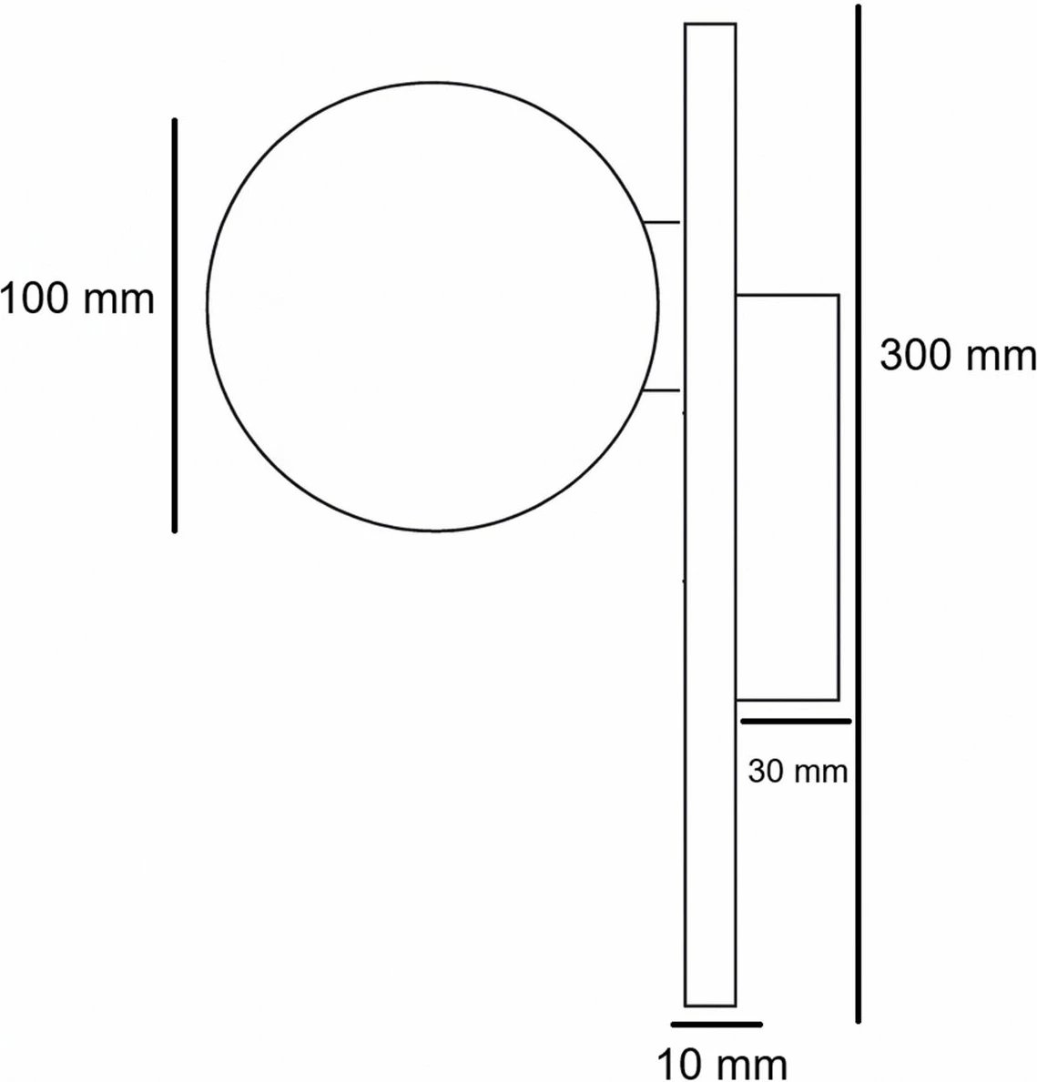 Llambë muri Opviq, pamje Tor-Look, trup travertini, kapak qelqi, bezhë/bardhë