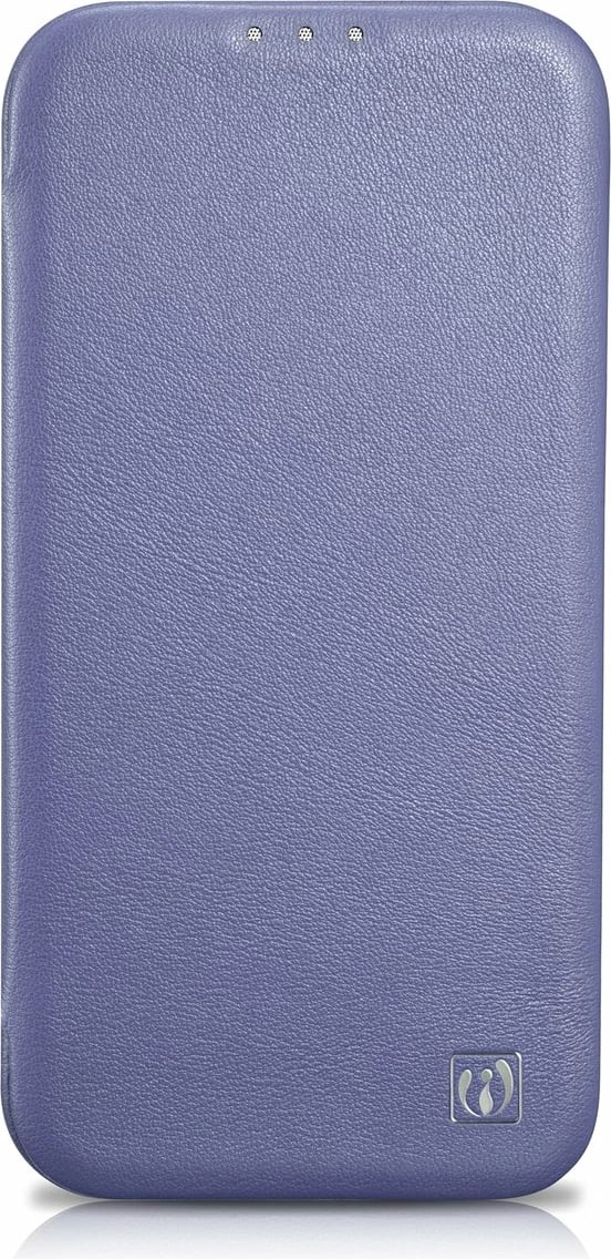 Mbështjellës lëkure iCarer CE Premium Folio për iPhone 14 Plus, MagSafe, Vjollcë e lehtë
