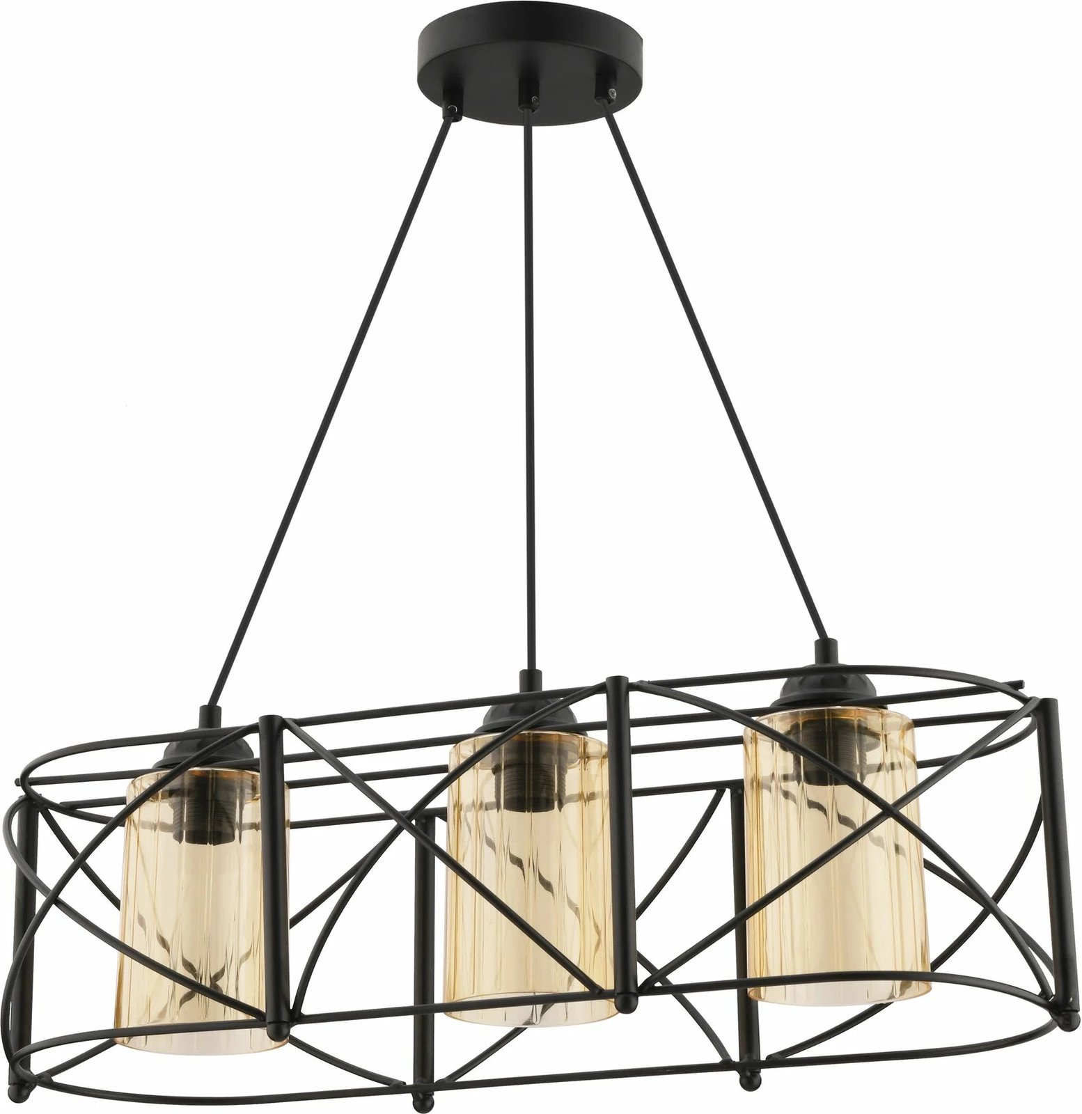 Llambë tavani Opviq, Dratrio, xham, e zezë, e verdhë