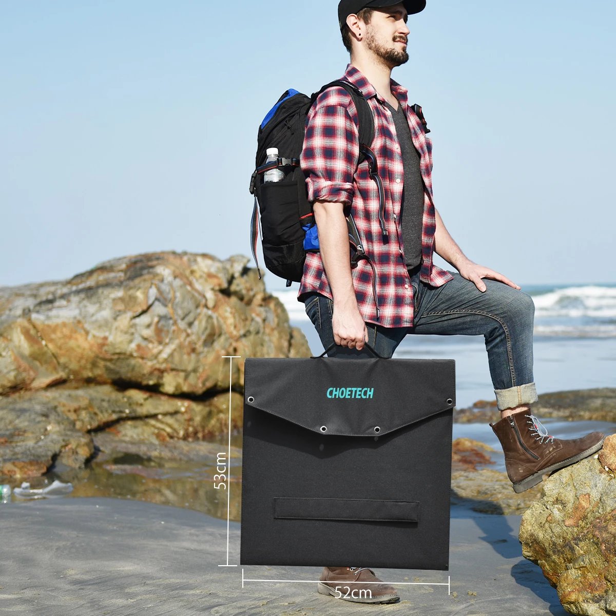 Karikues diellor portativ Choetech SC008, 120W, 4 porta, i zi