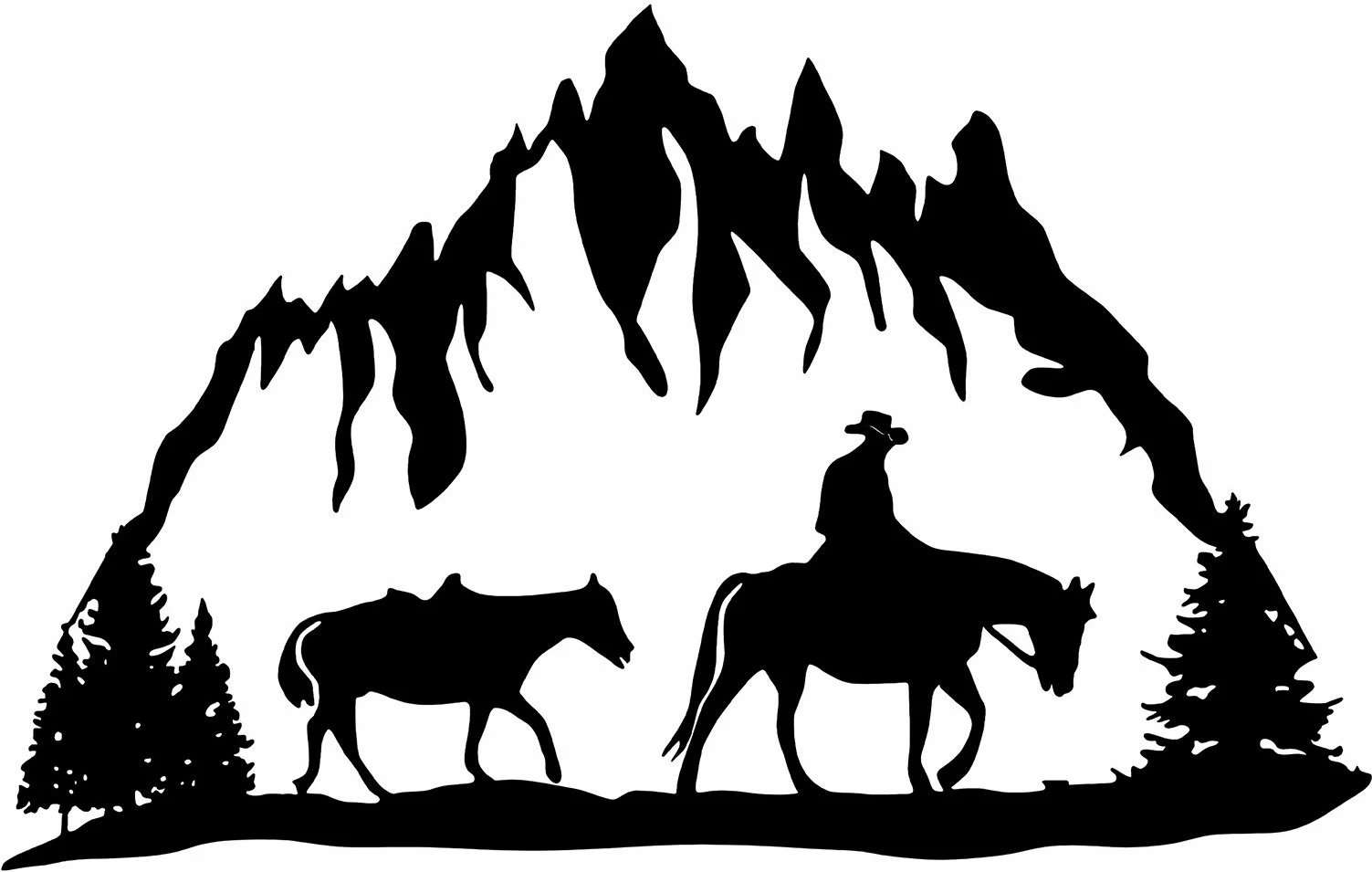 Aksesor dekorativ metalik për mur, Cowboy - 313