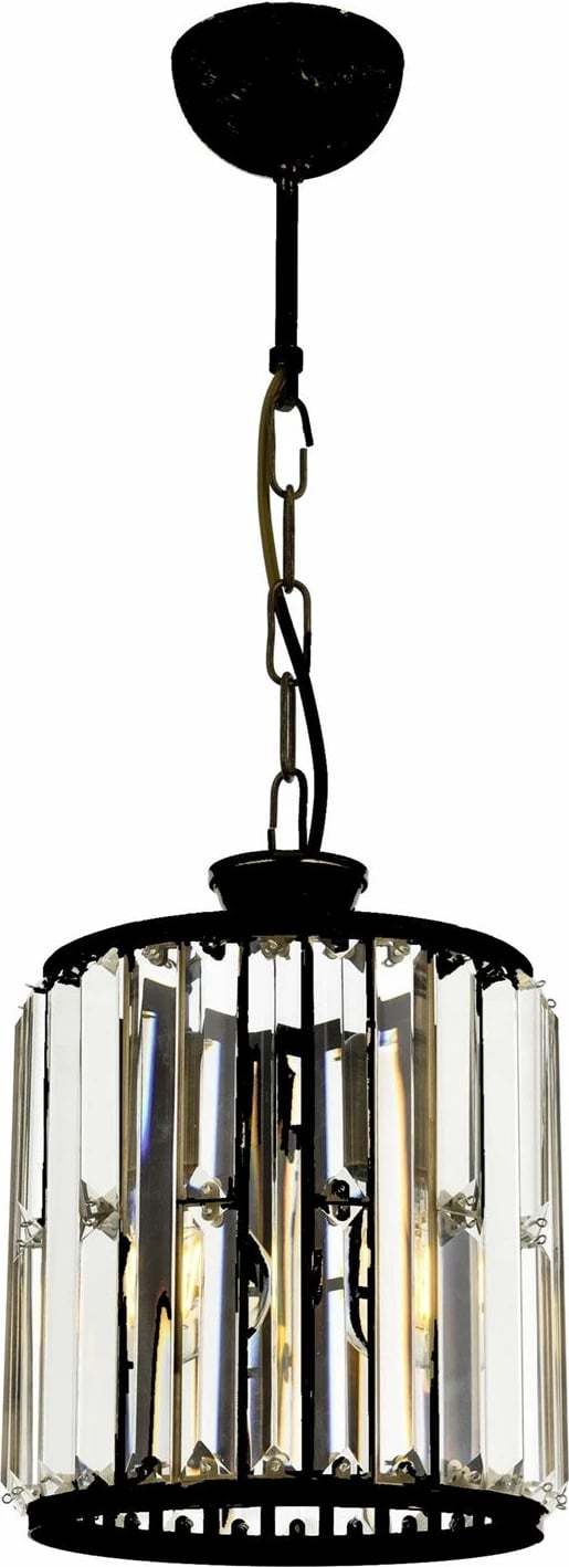 Llambë tavani Opviq, Av-1667-1Bsy, ngjyrë e zezë dhe ari, trup metalik, kapak kristali, 70x20cm