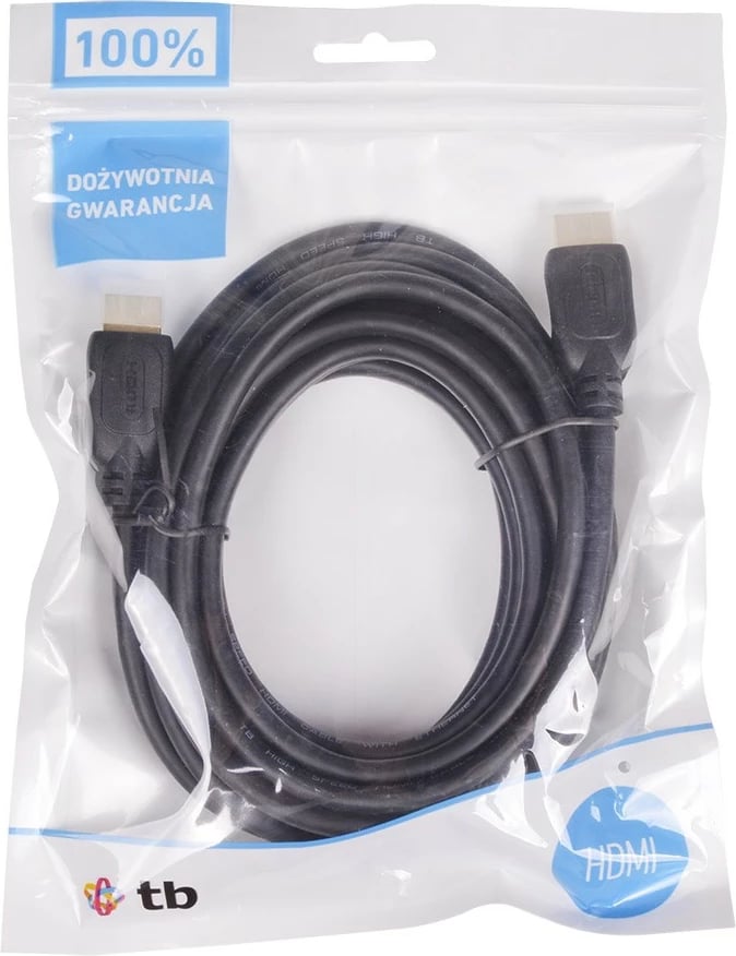 Kabllo HDMI TB 1.8m, High Speed me Ethernet, e zezë