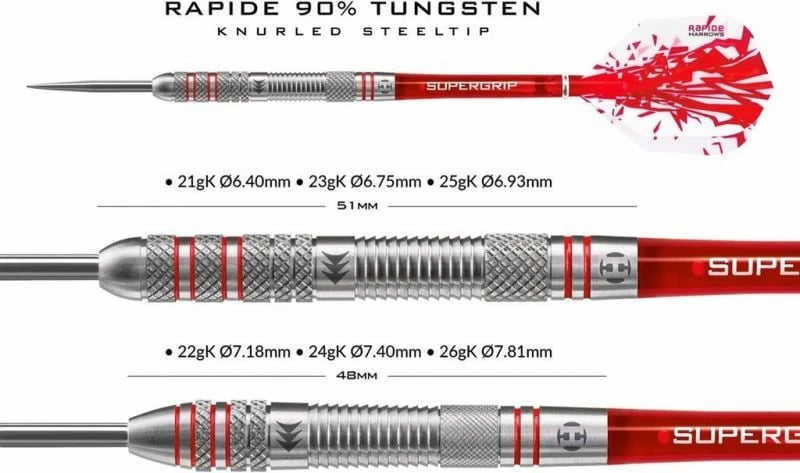 Shigjeta darts Harrows, uniseks, të kuqe/gri