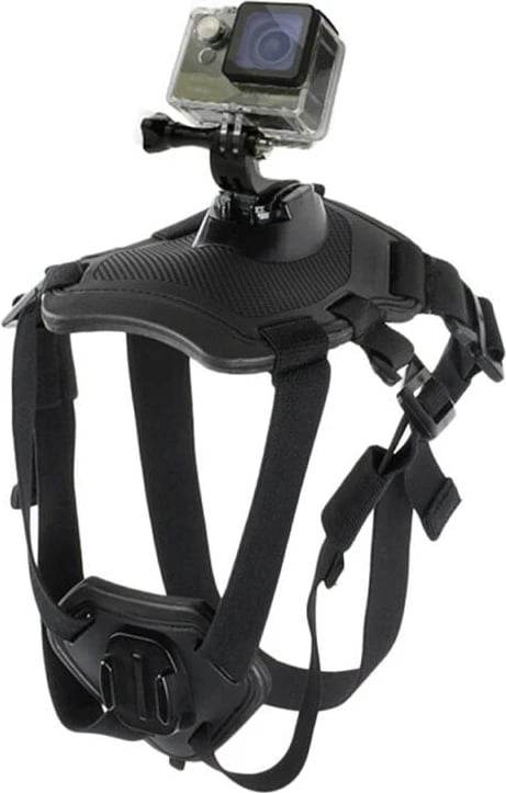 Rrip gjoksi për qen Puluz PU156 për kamera aksioni GoPro/Insta360/DJI, i zi