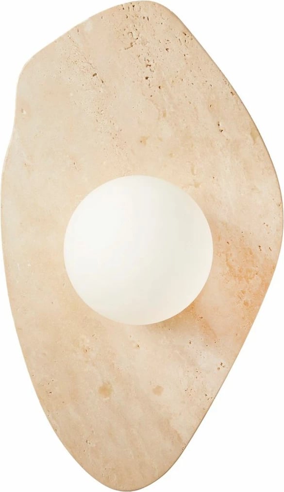 Llambë muri Opviq, Busy, travertinë, kapak qelqi, bezhë dhe e bardhë