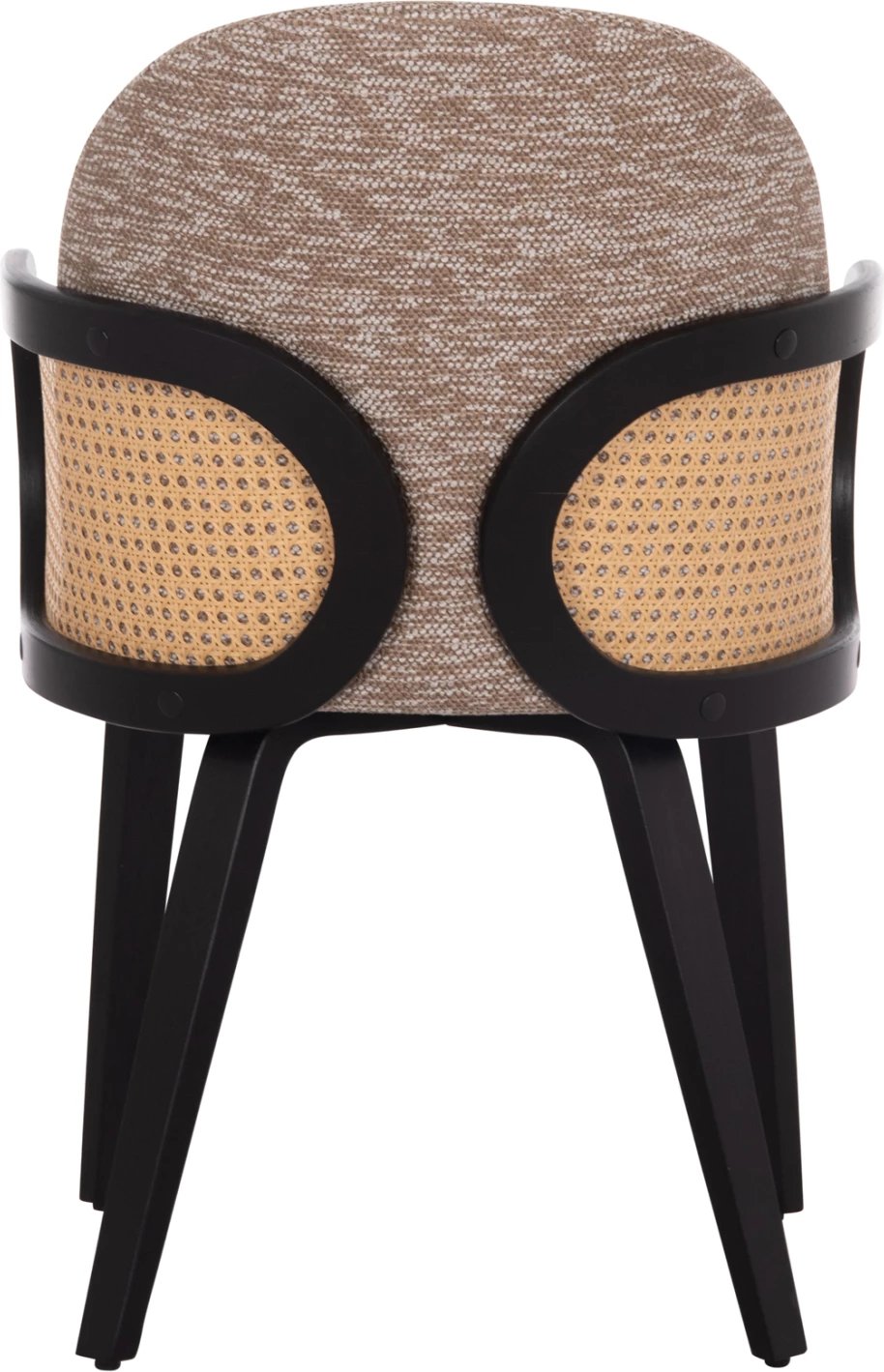 Karrige ngrënieje BECKER, dru i zi, stof kafe, 54x62x79cm