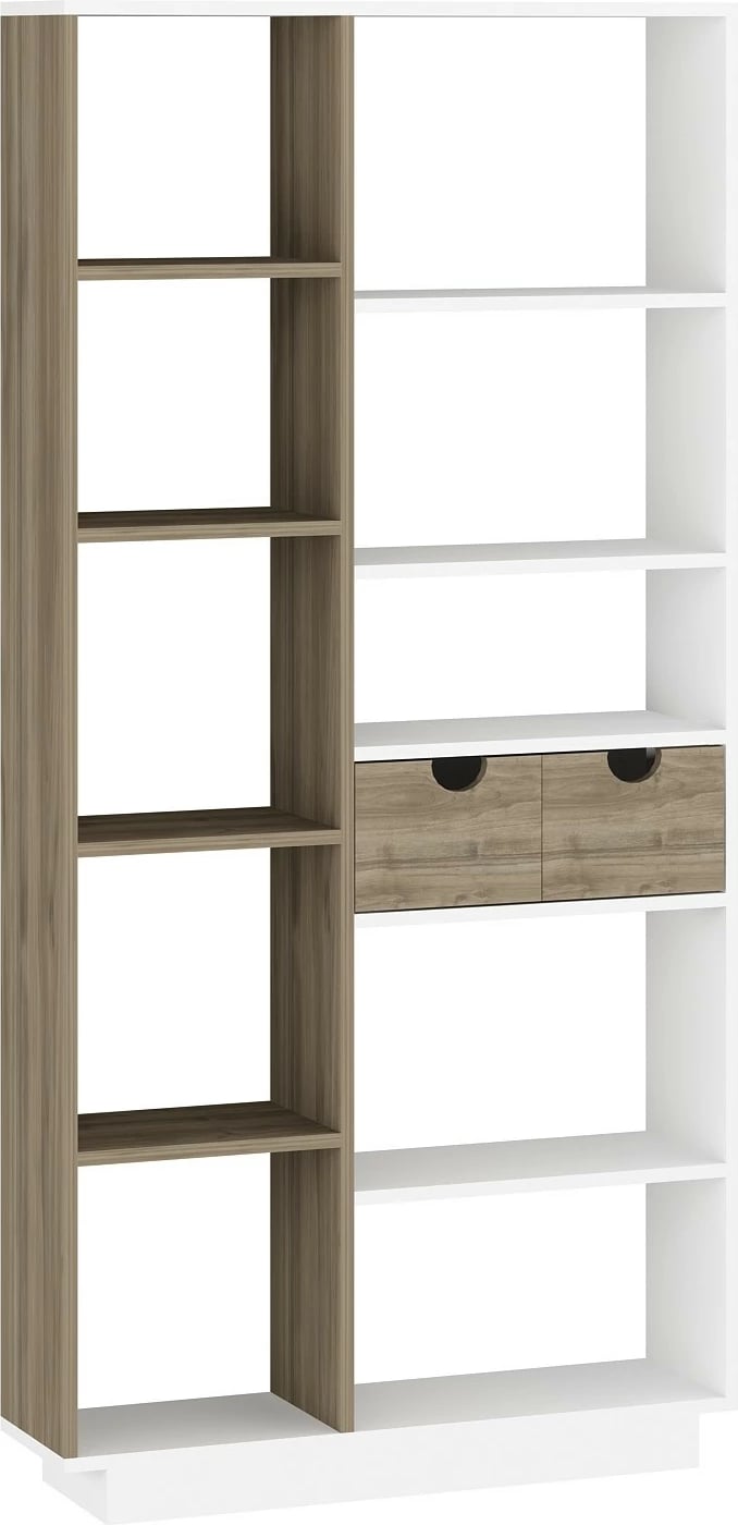 Raft librash Hanah Home, Luma, ngjyrë e bardhë dhe arre