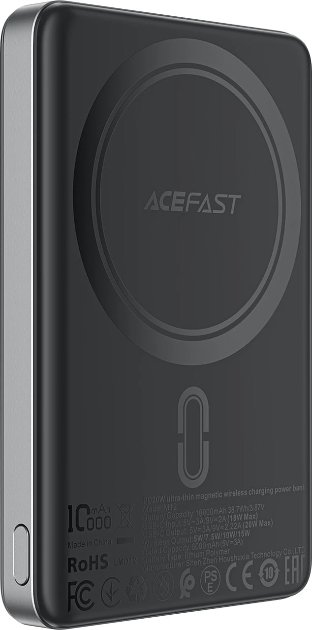 Powerbank Acefast M12-10000 PD20W ultra-slim, MagSafe compatible, zi