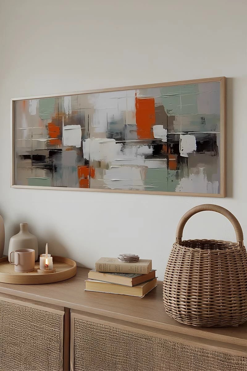 Pikturë dekorative me kornizë, Wallity, Artsmdfyty26-50120, shumëngjyrëshe, 50x120cm