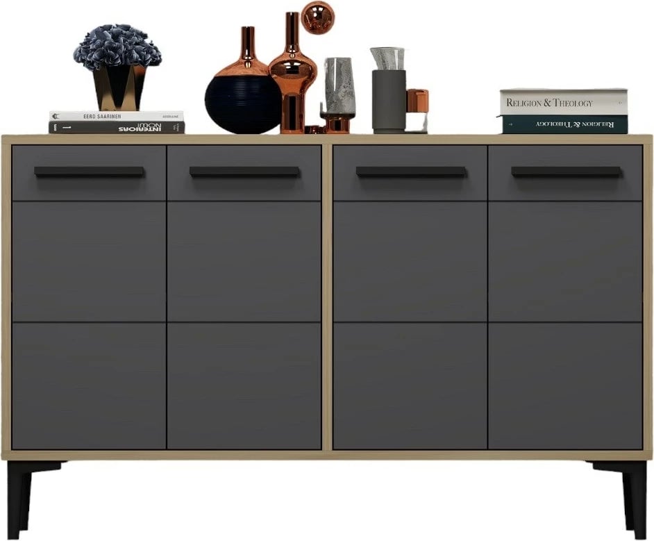 Konsolë Hanah Home Stria, ngjyrë lis safir dhe antracit