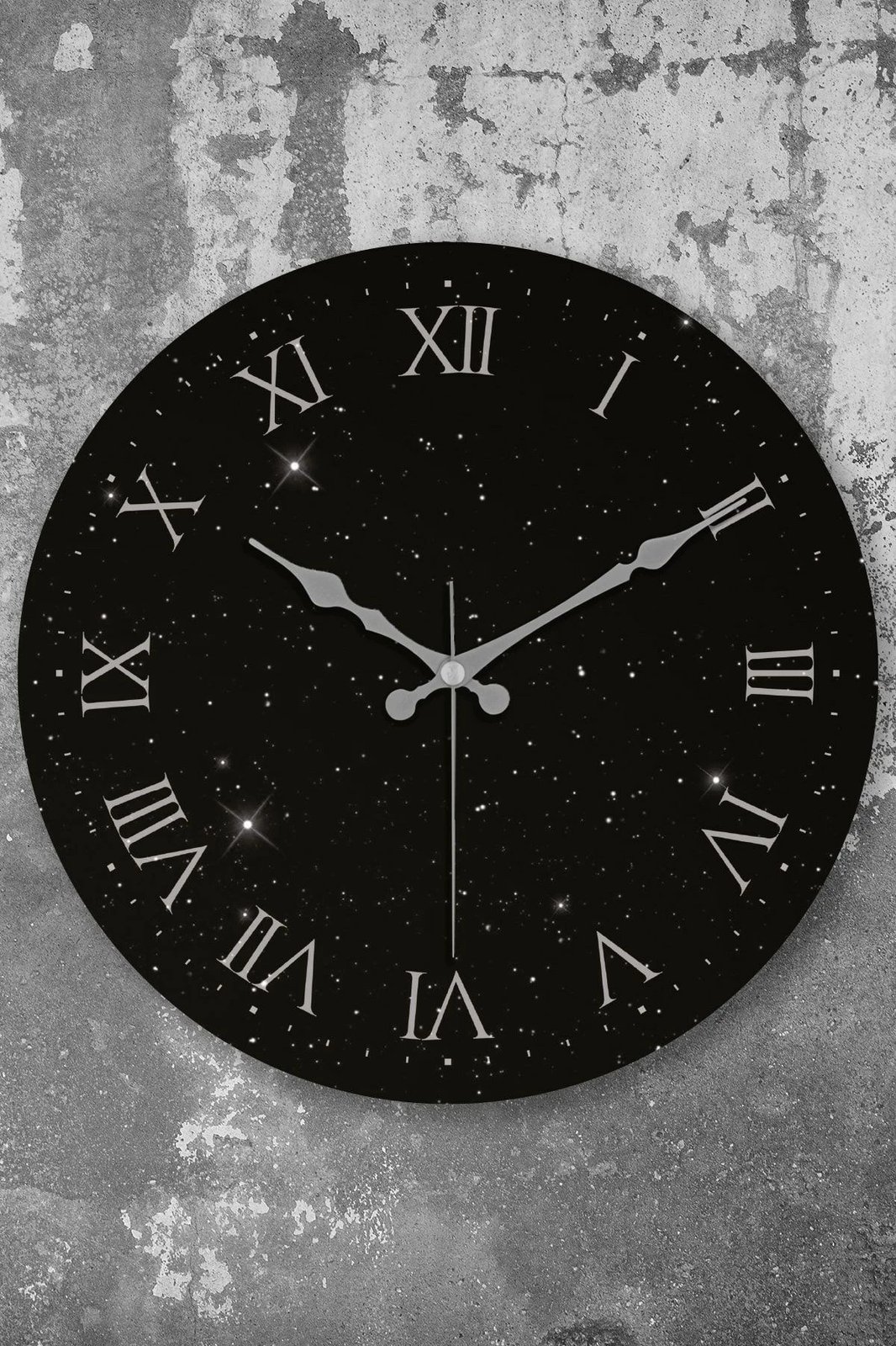 Orë muri dekorative Wallity, Myk1383-10, e zezë dhe e bardhë, 36cm