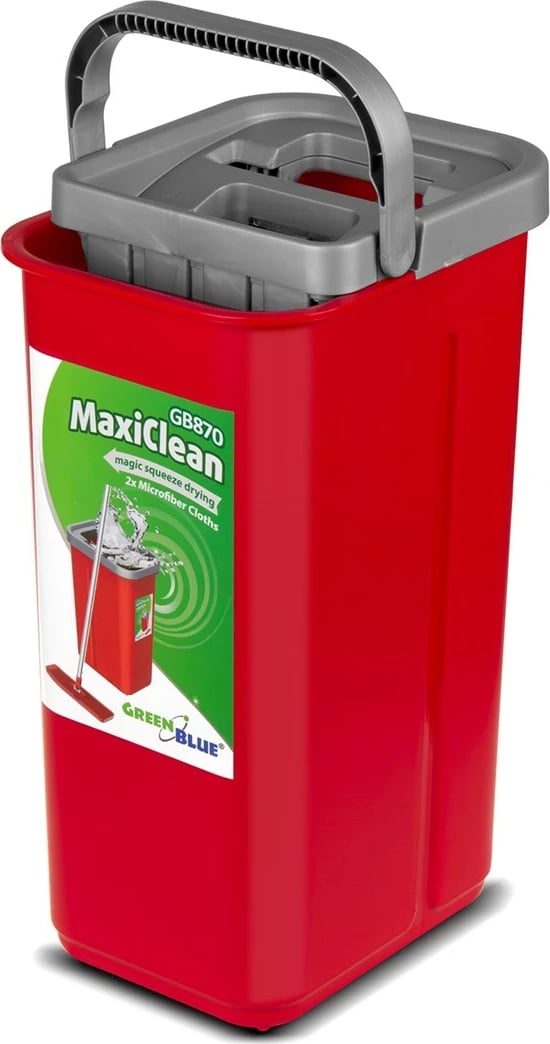 Fshesë dore lëvizëse kovë + shtyllë teleskopike + 2 x jastëk me mikrofibër 5,7 l koke rrotulluese XXL