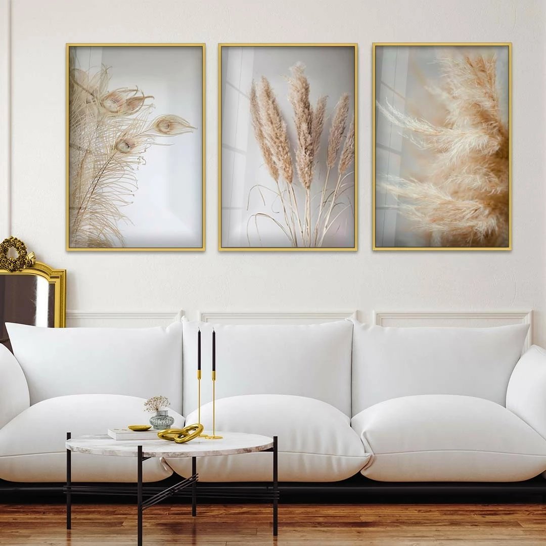 Pikturë dekorative prej xhami të temperuar, Wallity, Huhu383, 60x90cm (3 copë)