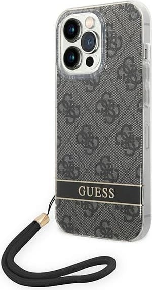 Mbështjellës Guess GUOHCP14XH4STK për iPhone 14 Pro Max 6.7", i fortë, me rrip, i zi