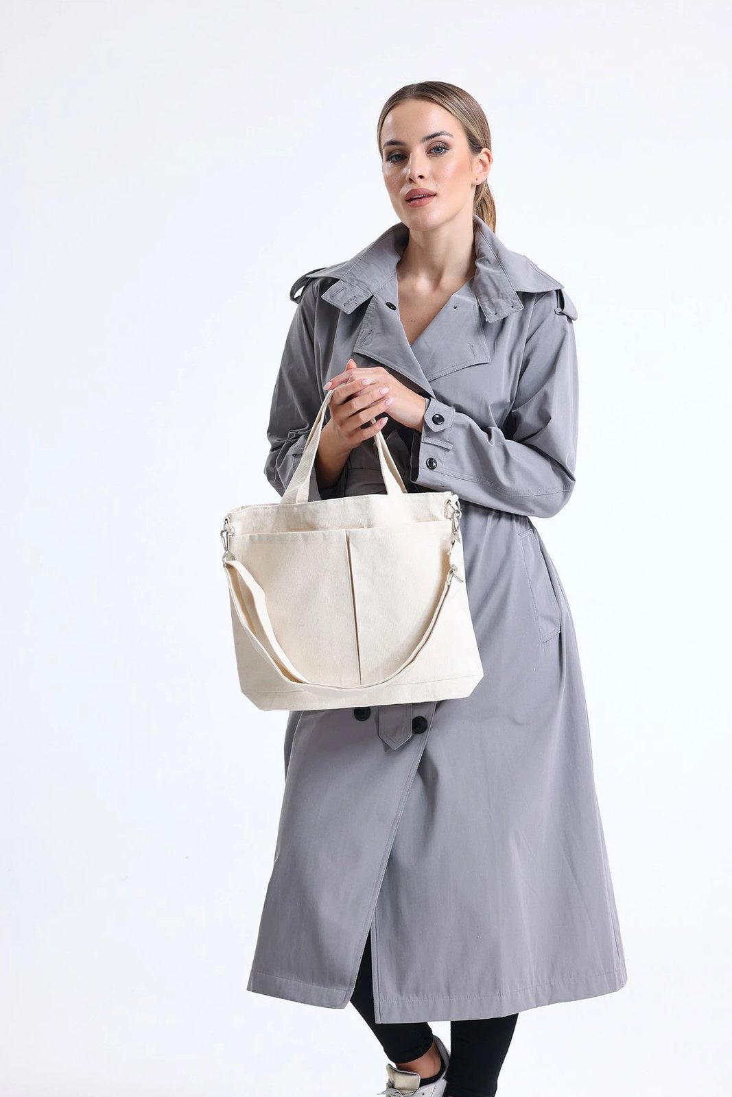 Çantë tote Zoozie Bags, krem, 2062