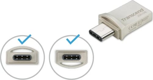 USB stick Transcend JetFlash 256GB, USB 3.1, OTG Type-A & Type-C, argjend
