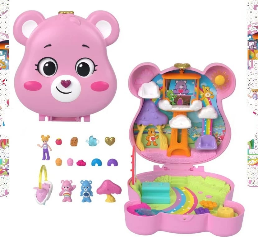 Set lodrash Polly Pocket Care Bears, Mattel JCC14, plastikë, për fëmijë, rozë