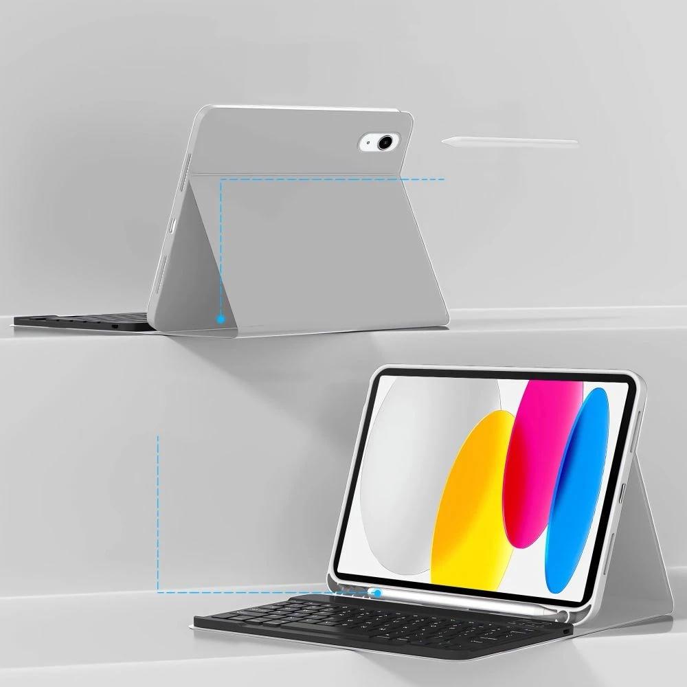 Mbështjellës me tastierë Tech-Protect SC Pen për iPad 10.9" (10 gen.) / 11" (11 gen.), Gri