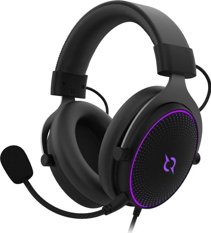 Kufje gaming AQIRYS Carina, 7.1, me mikrofon të ndashëm, ARGB, USB, e zezë