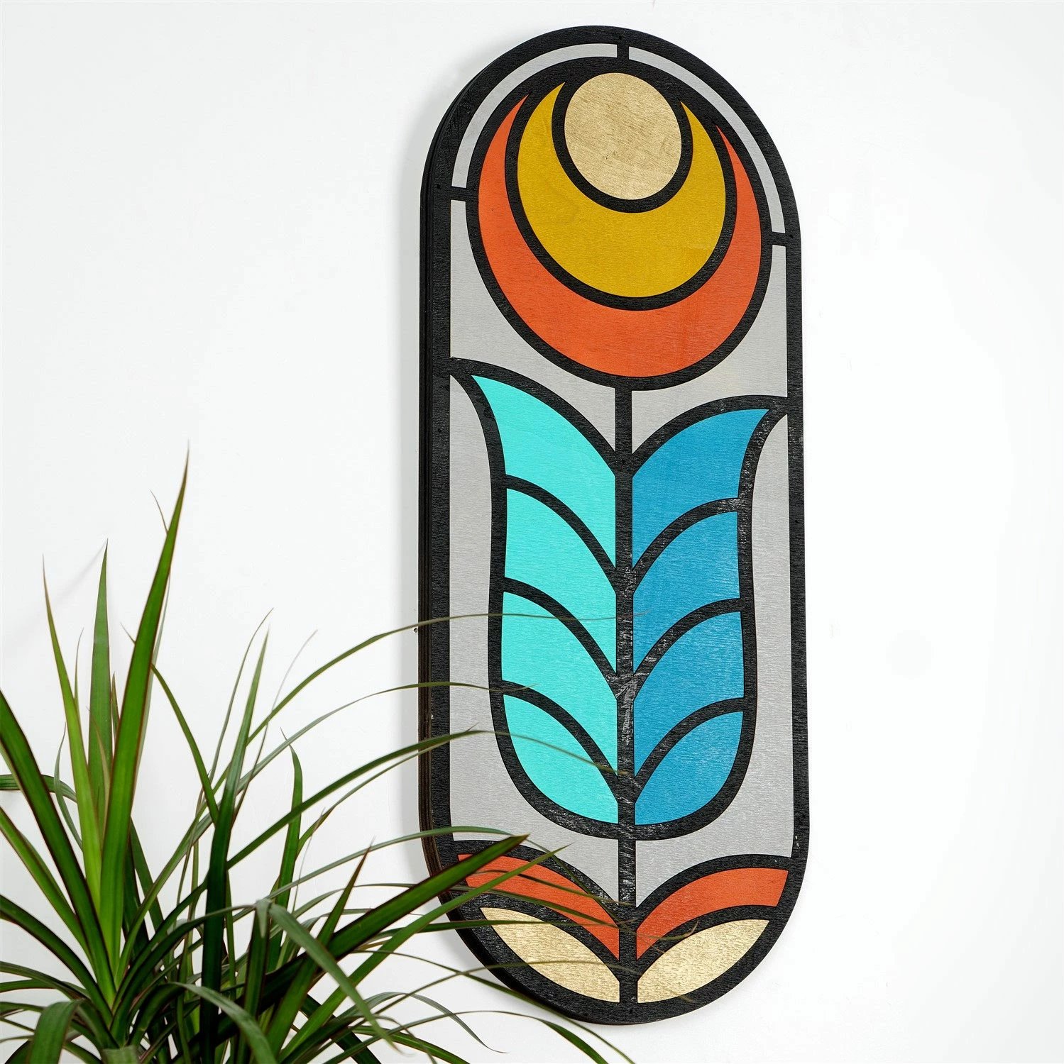 Aksesor dekorativ prej druri për mur, Wallity, ART060