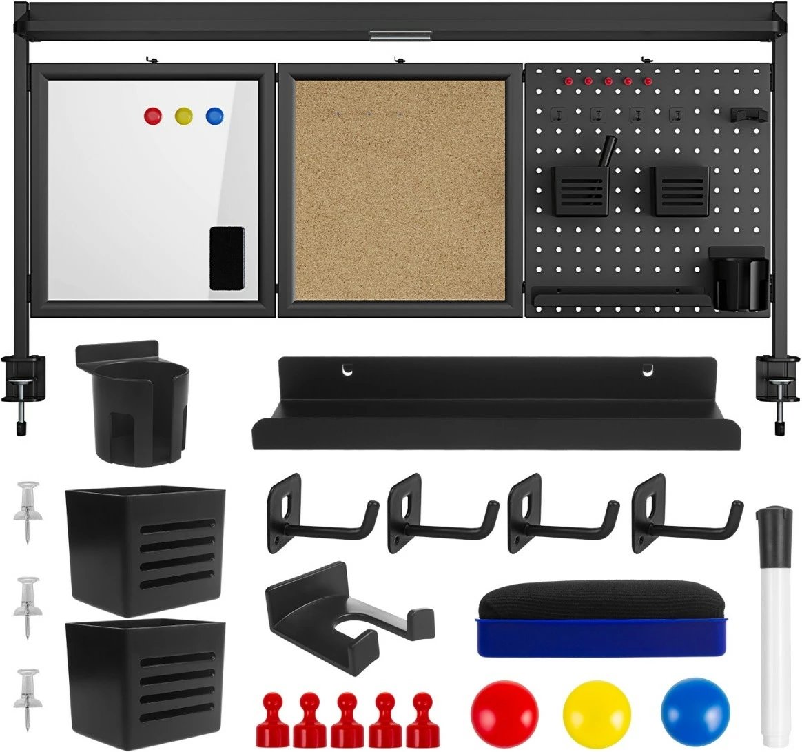 Ndarës tavoline Ergo Office ER-300B me organizator, çelik, i zi Ndarës tavoline Ergo Office ER-300B me organizator, çelik, i zi