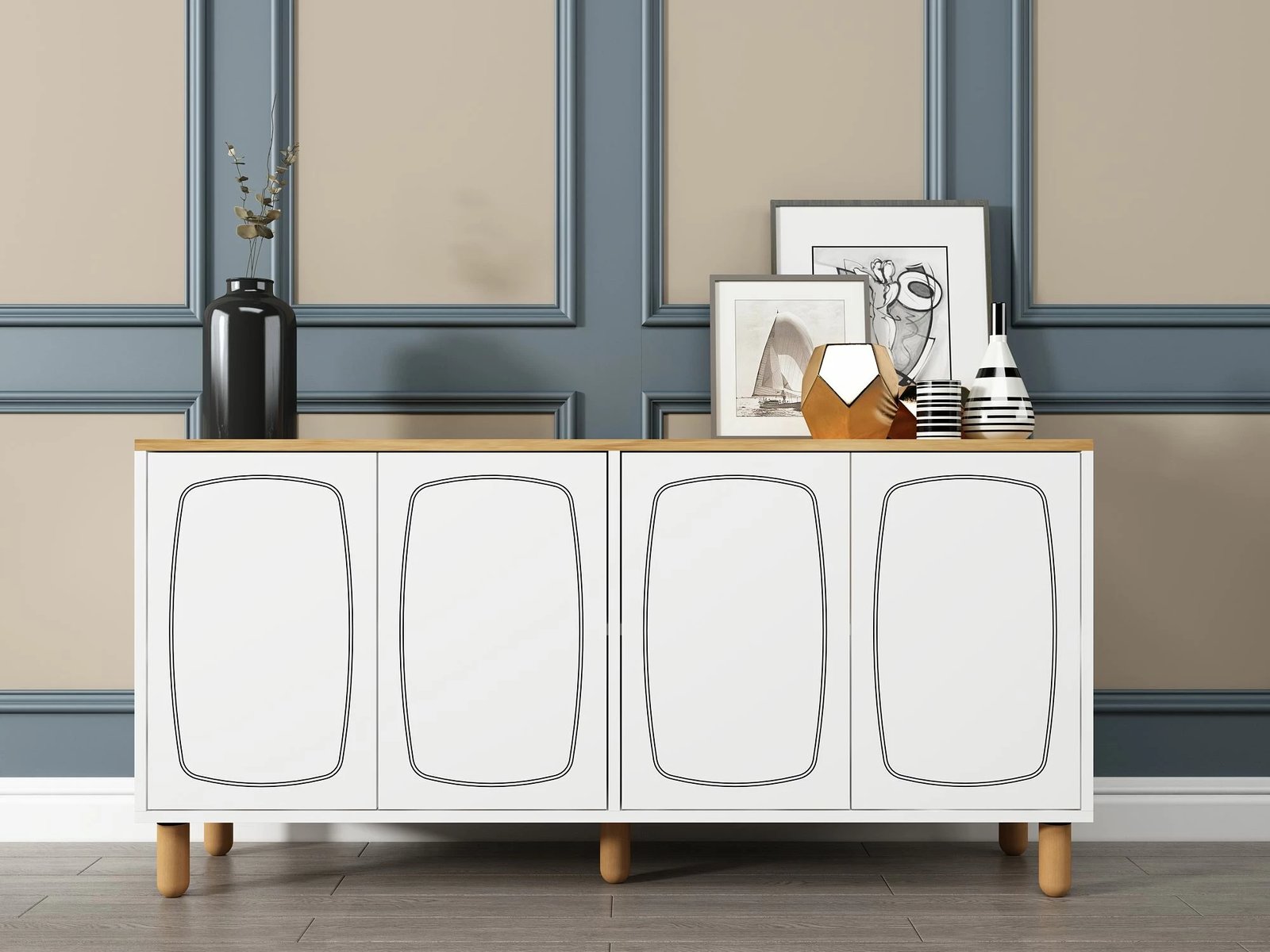 Konsol Skye Decor, Yekta - lis safir, e bardhë