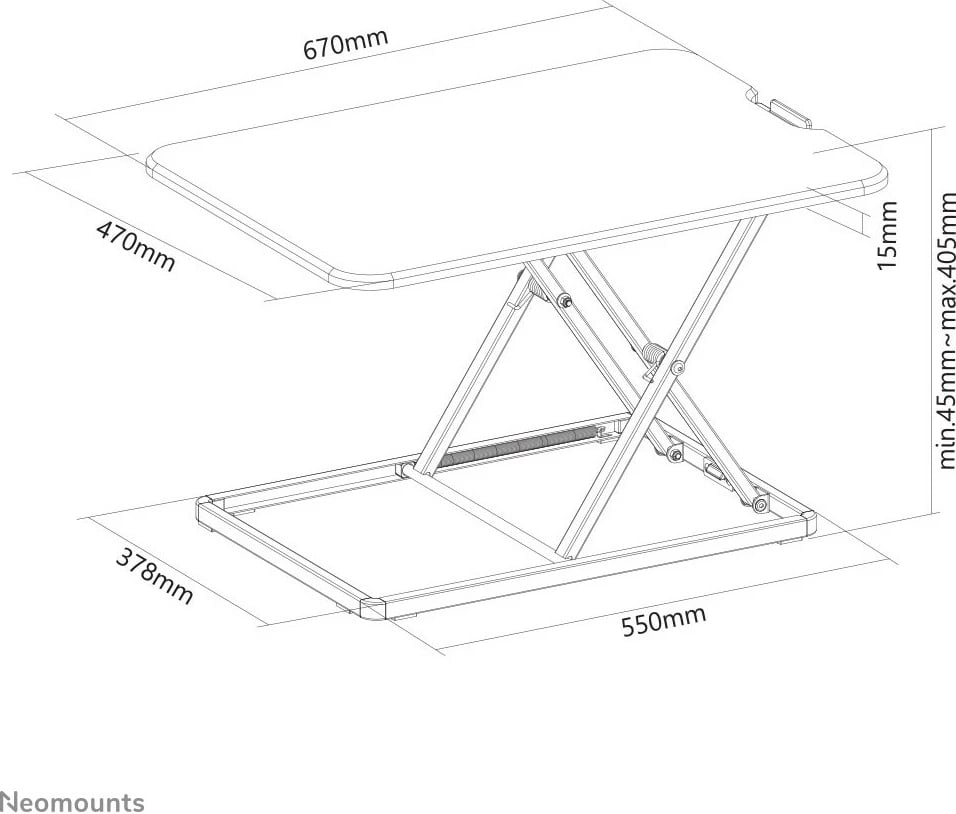 Stacion pune sit-stand Neomounts NS-WS050BLACK, i zi Stacion pune sit-stand Neomounts NS-WS050BLACK, i zi