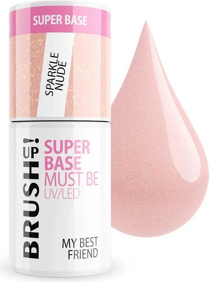 Bazë për thonj për femra BrushUp! Super Base Hybrid Sparkle Nude 5g