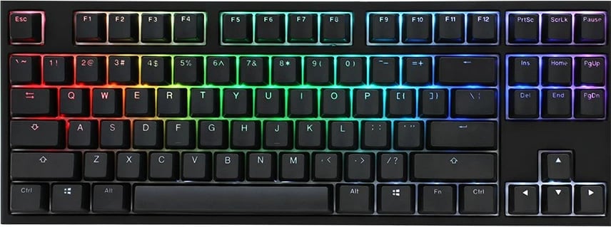 Tastierë gaming Ducky One 2 TKL, mekanike, MX-Speed-Silver, RGB LED, e zezë