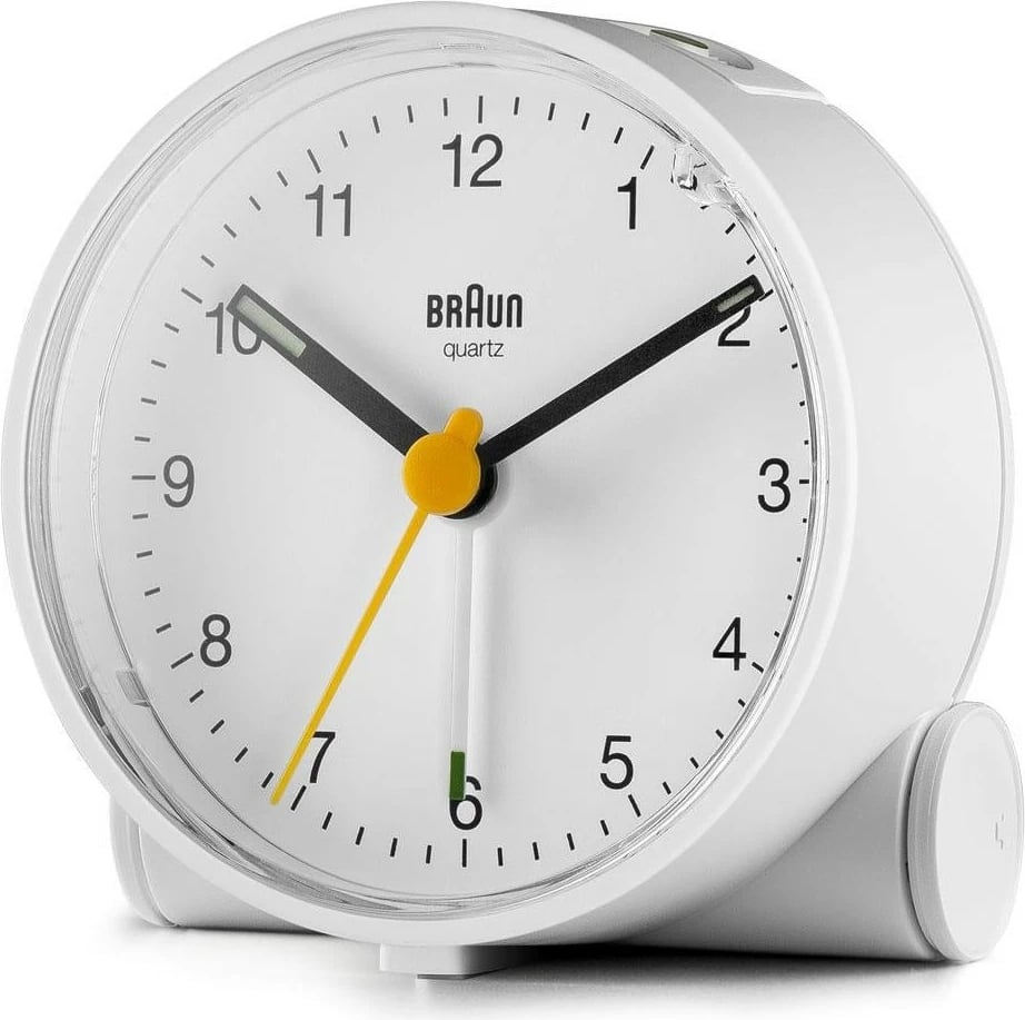 Alarm Braun BC01W, quartz, analog, bardhë Alarm Braun BC01W, quartz, analog, bardhë