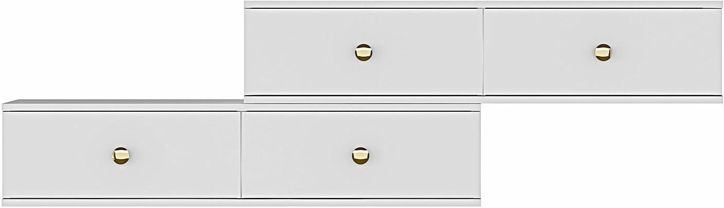 Komodë TV Zuzu Double, e bardhë, Skye Decor