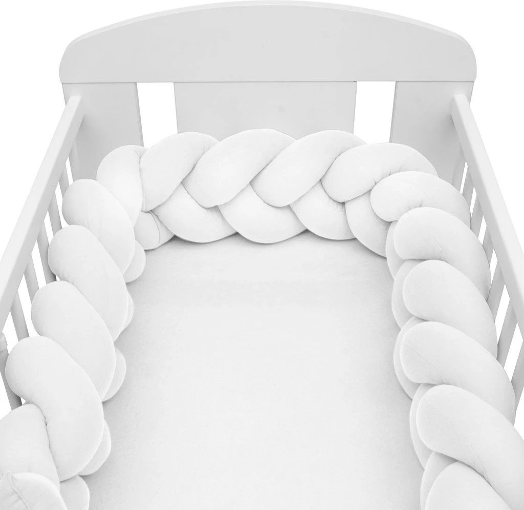 Mbrojtës krevat bebi muslinë, New Baby, 210 cm, i bardhë