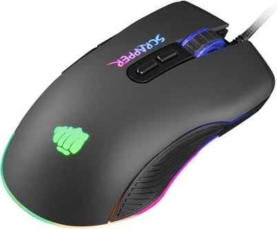 Maus gaming Fury Scrapper NFU-1699, 6400 DPI, me ndriçim RGB, i zi