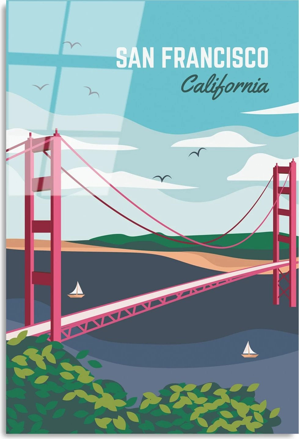 Pikturë dekorative prej xhami të temperuar, Wallity UV-1023, 30x45cm