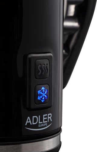 Rrahës qumështi me ngrohje, Adler AD 4478, 500W, 115 ml shkumëzim / 240 ml ngrohje, i zi