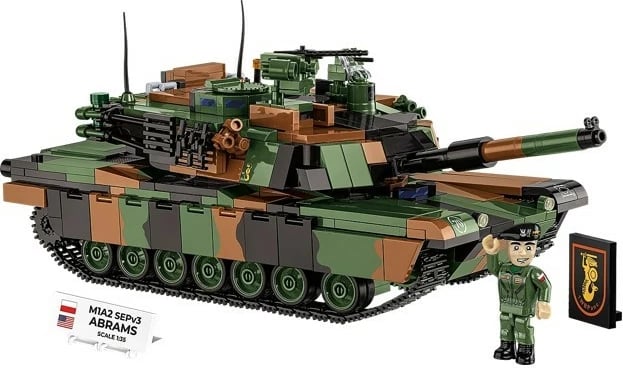 Set blloqe ndërtimi, Cobi, M1A2 SEPv3 Abrams COBI-2633, 1065 copë, shkallë 1:35, 1 figurë, 10+, kamuflazh