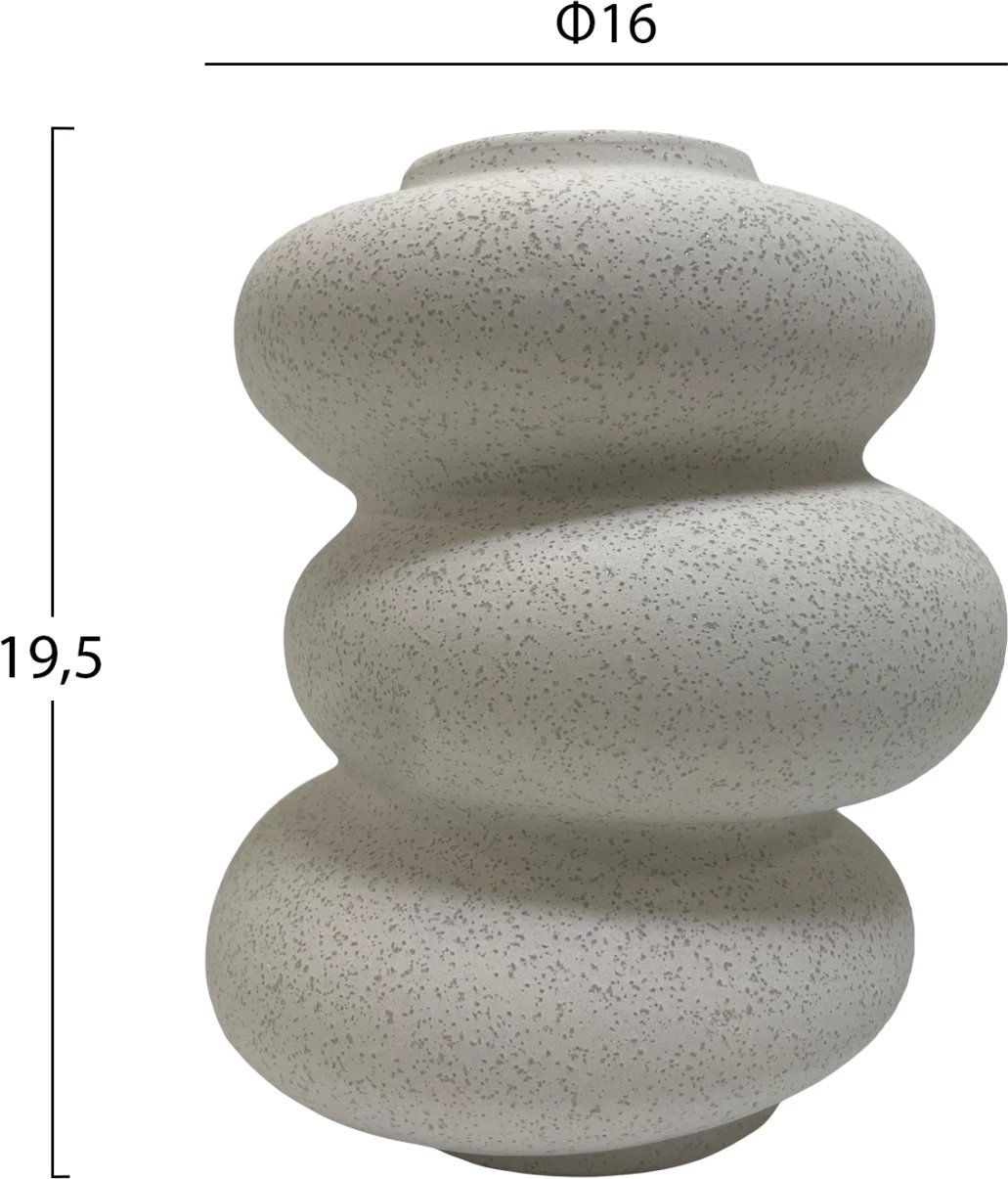 Dekor tavoline prej qeramike ROOK FH4628.01 ngjyrë e bardhë me kristalizim Φ16x19.5Hcm Dekor tavoline prej qeramike ROOK FH4628.01 ngjyrë e bardhë me kristalizim Φ16x19.5Hcm