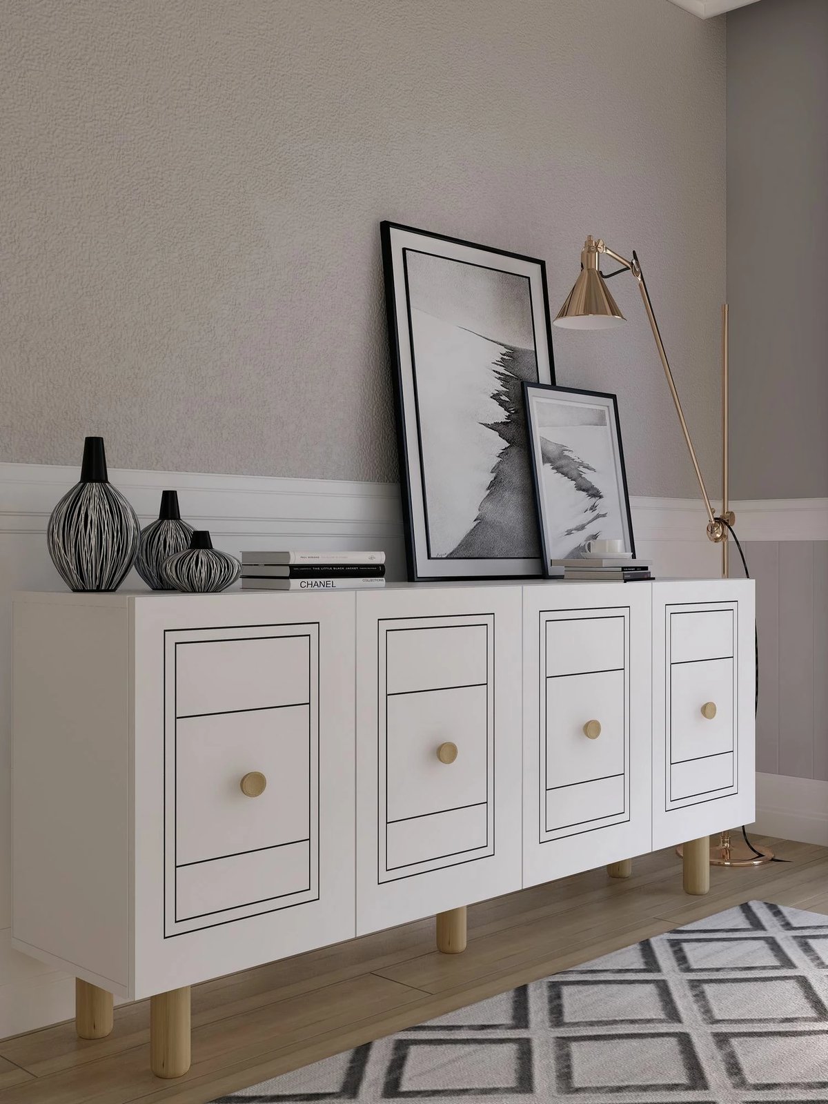 Konsolë Skye Decor, Dario Bohem, e bardhë