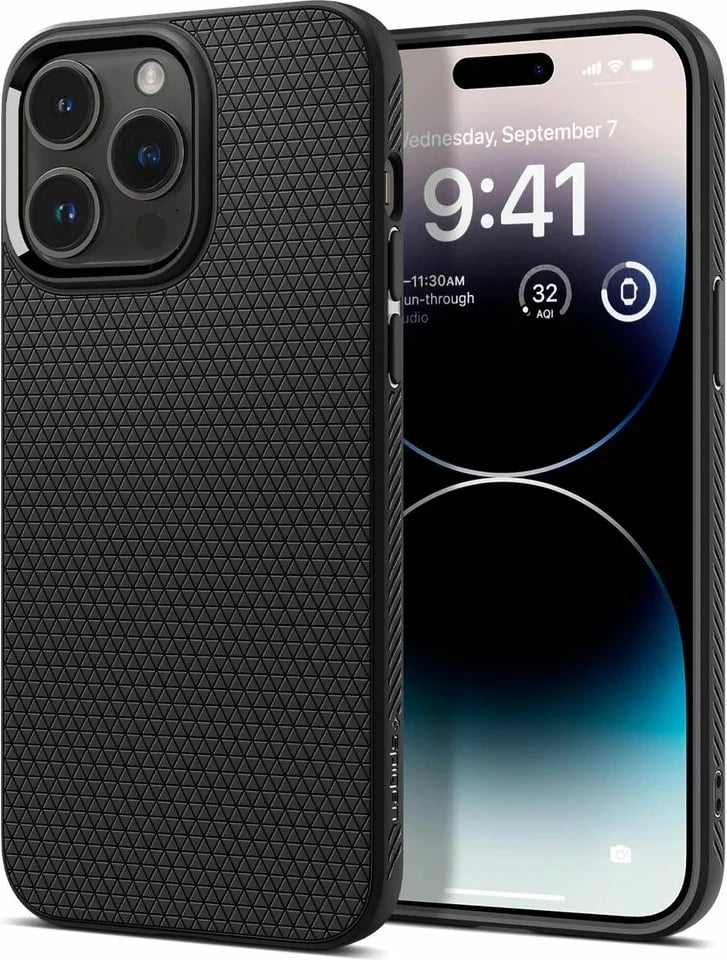 Mbështjellës Spigen Liquid Air për iPhone 14 Pro Max, Matte Black