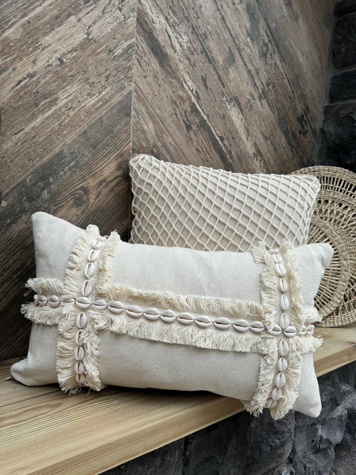 Jastëk dekorativ, mbulesë, ngjyrë bezhë, Den001