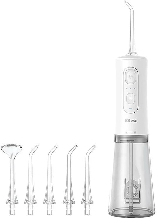Irrigator për dhëmbë Bitvae C2, portativ, 300 ml, i bardhë, set grykash