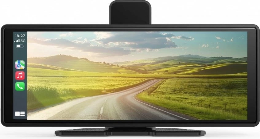 Ekran multimedial për veturë Maxcom MC01 me kamerë të përparme dhe të pasme, 9.3" HD IPS, i zi