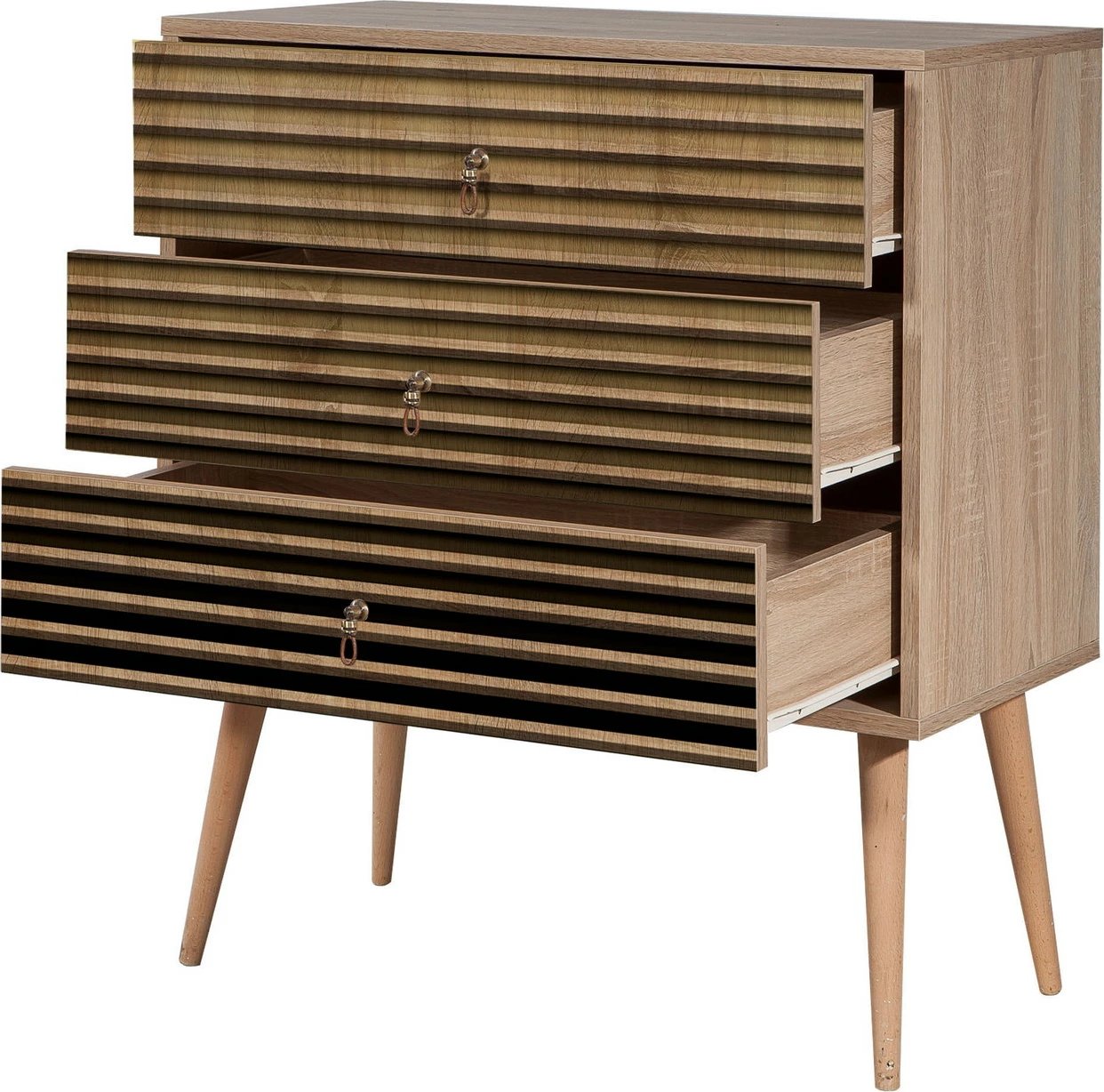 Komodë Hanah Home, Trio - 220, ngjyrë sonoma oak