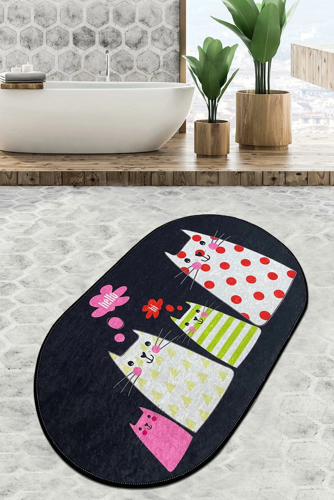 Tapet për banjo Mijölnir, katër mace, 70x120cm